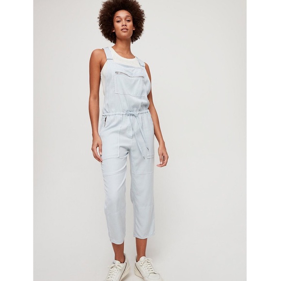 ARITZIA | WILFRED FREE 'VALLETTA OVERALLS' DRAPEY WASHED TWILL CINCH TIE WAIST - Picture 3 of 11